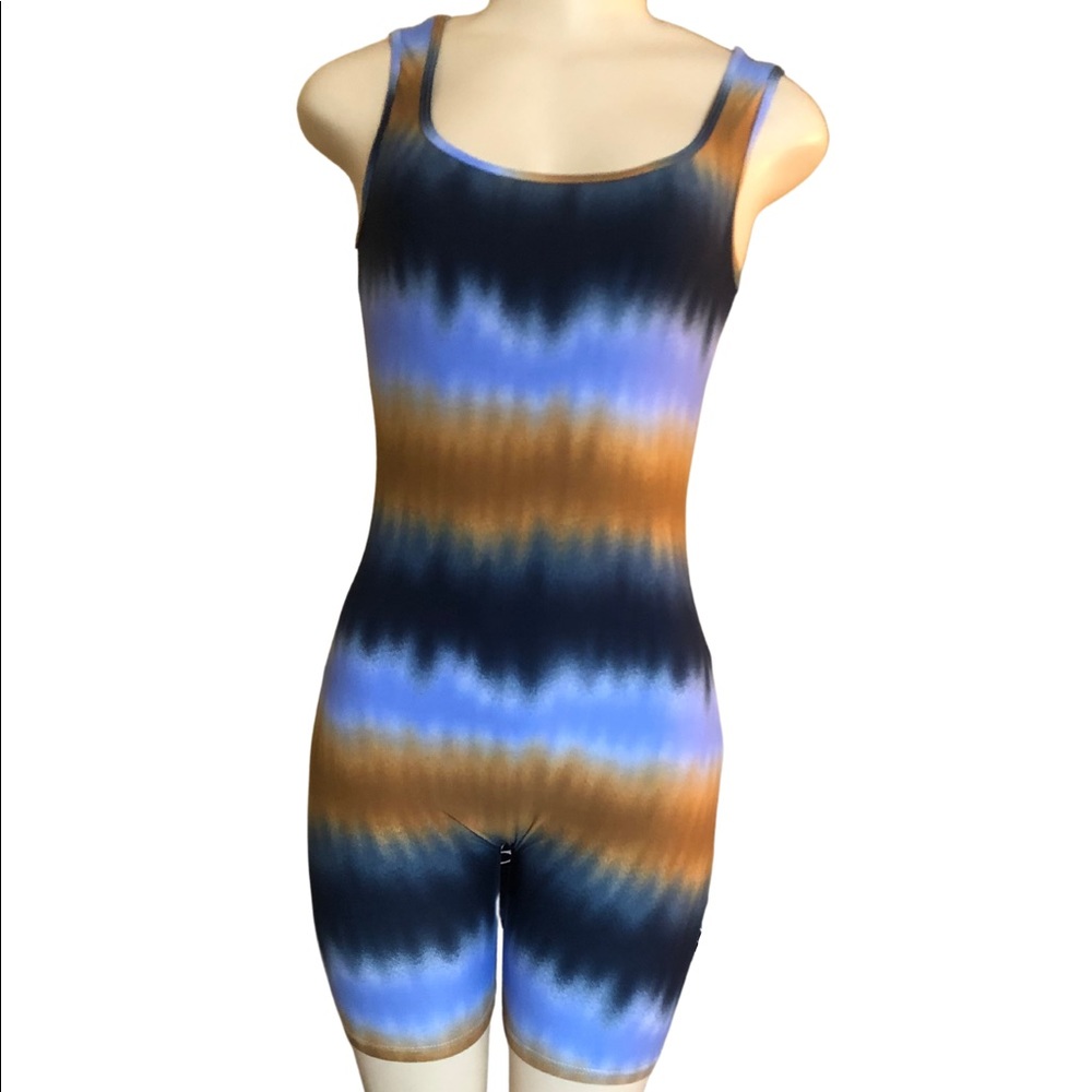 Blue/Brown Toe Dye One Piece Jumpsuit